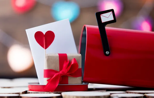 Letter, love, gift, heart, love, happy, heart, romantic