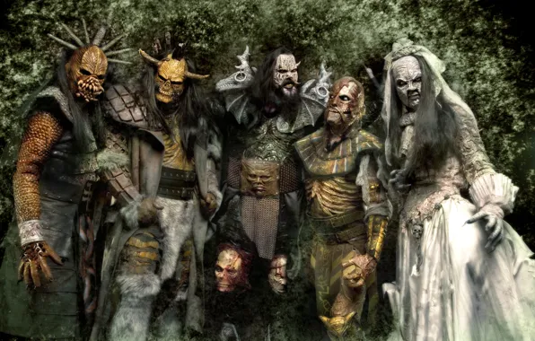 Picture group, monsters, mask, Lordi, lordi