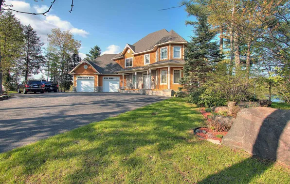 Summer, house, river, cottage, Shawinigan, Shawinigan