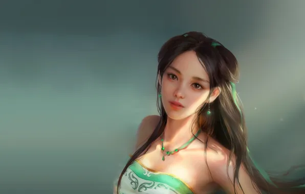 Picture girl, art, fragment, Jianyachi L, Miao~wu