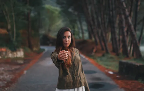 Look, girl, face, background, hair, hands, Invitation
