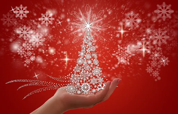 Snowflakes, background, New Year, Christmas, herringbone, palm, postcard, blank