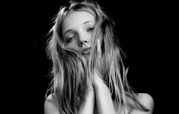 Black & white, hot girl, studio, model, hair, sexy woman, photoshoot, posing