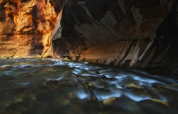 Picture river, rocks, canyon, cave