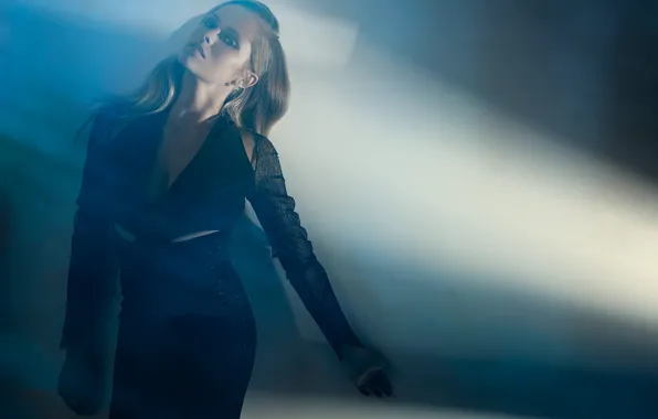 Light, dress, actress, hairstyle, twilight, photoshoot, in black, Teresa Palmer