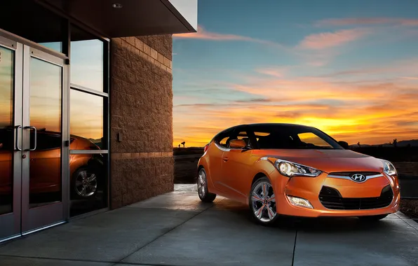 Picture auto, orange, color, Hyundai