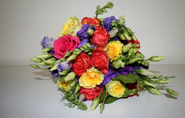 Picture photo, Flowers, Roses, Bouquets, Eustoma