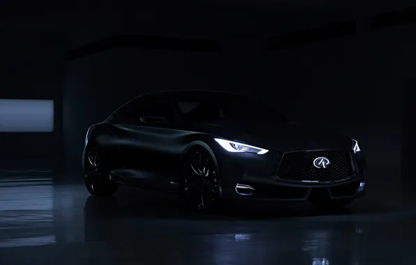 Picture car, dark, Infiniti, minimalism, concept cars, vehicle, simple background, Japanese cars