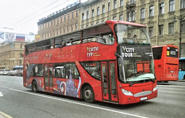 The city, transport, bus