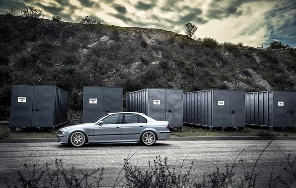 Picture the sky, clouds, blue, bmw, BMW, slope, profile, blue