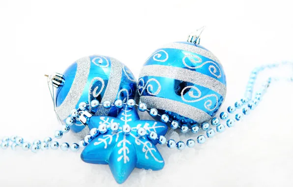 Balls, beads, snowflake, asterisk, Christmas decorations