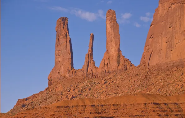 Picture rocks, southwest USA, monument valley rocks, &ampquot;Three Sisters &ampquot;