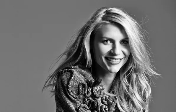 Smile, background, portrait, actress, hairstyle, blonde, black and white, 2014