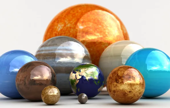 Wallpaper Balls, Planets, The planet, Our Planet, Our Happy Family for  mobile and desktop, section рендеринг, resolution 2560x1440 - download