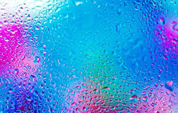Picture glass, water, drops, light, paint, color