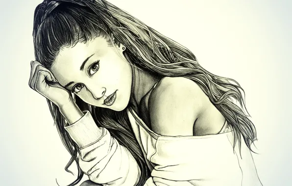 Picture figure, portrait, pencil, Ariana Grande