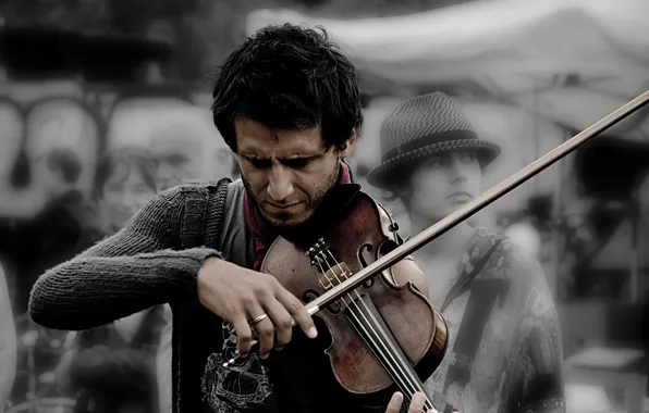 Picture music, violin, people