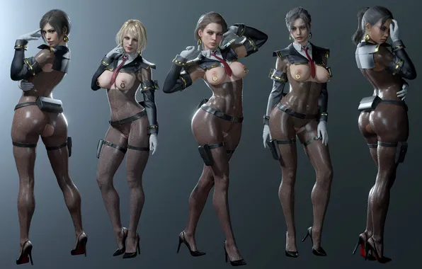 Chest, girls, the game, outfits, poses, views