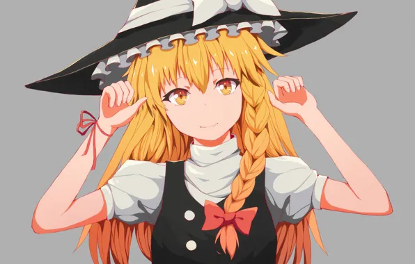 Girl, Hat, Red, Braids, Touhou, Touhou