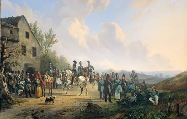 Picture oil, picture, canvas, 1835, Wouterus Verschuur, Wouter Verschuur, The Scene Of A Ten-Day Campaign Against …