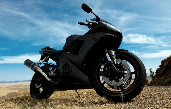 The sky, clouds, motorcycle, yamaha