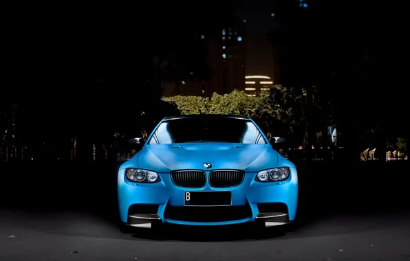 Picture Auto, Night, Blue, The city, BMW, Tuning, Machine