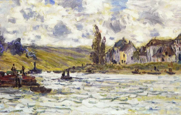 Picture landscape, picture, Claude Monet, Village Lavacourt