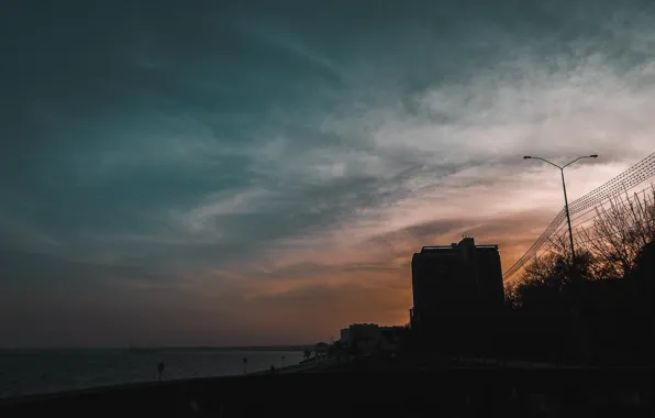 The sky, the city, promenade, Volga, Saratov