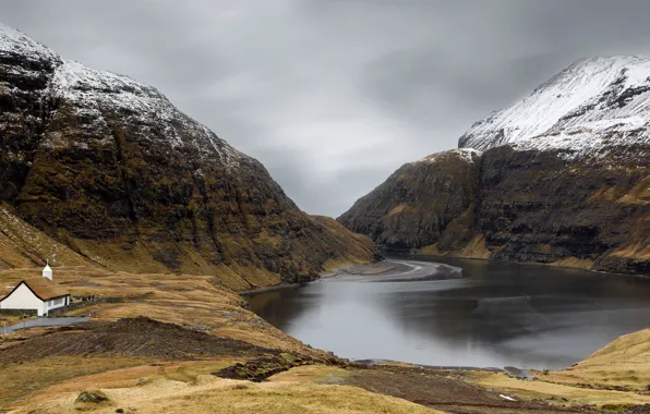 Nature, Faroe Islands, Saksun church