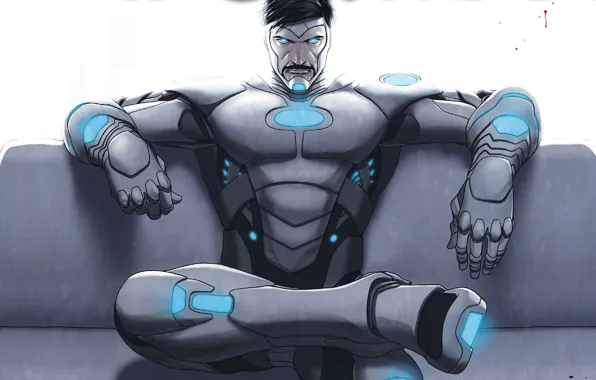 Sofa, Costume, Comic, Armor, Iron man, Sitting, Iron Man, Marvel