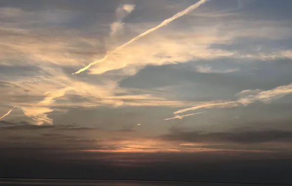 Sea, sunset, Azov