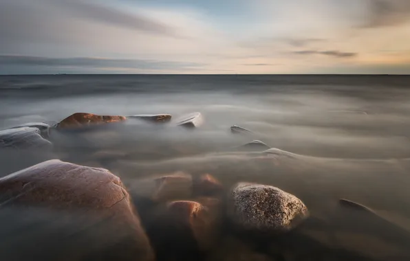 Picture sea, landscape, stones