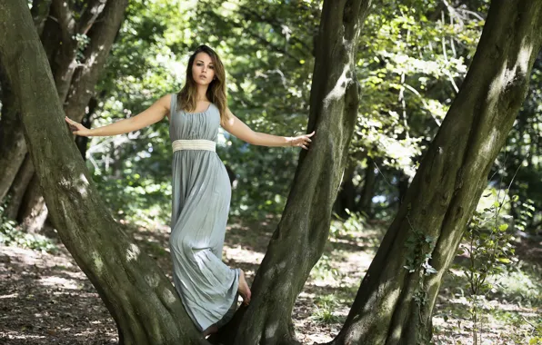 Summer, look, face, tree, model, hair, dress, Saula