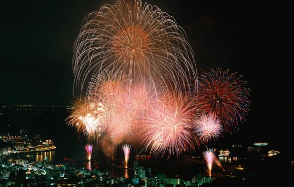 Picture salute, fireworks, Fireworks, Shizuoka. Japan