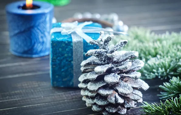 Holiday, new year, candle, spruce, bump