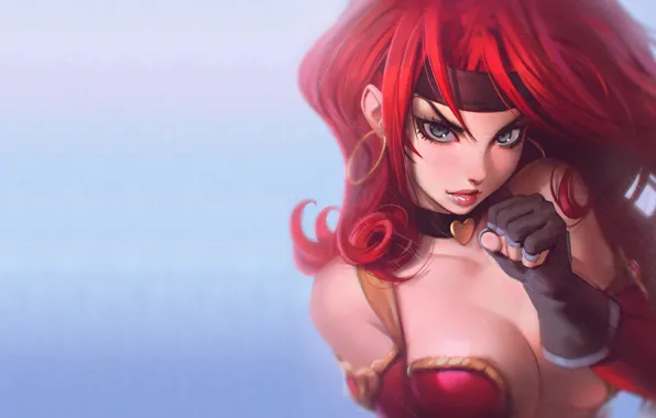 Picture Red Sonja, red, art, girl, chest, headband