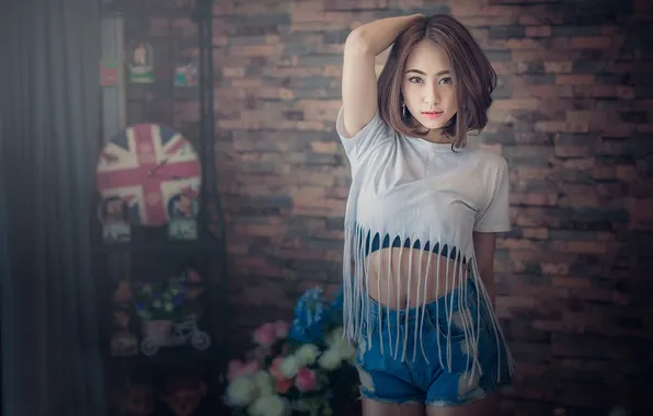 Shorts, makeup, legs, Fashion Asia