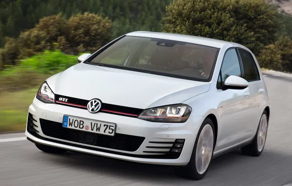 Auto, white, Volkswagen, the front, Golf, GTI, 5-door