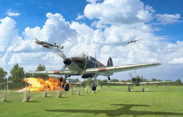 UK, fighter-bomber, fighter-interceptor, Battle of Britain, Raf, Hawker Hurricane Mk.I, Gianluca Capaldo