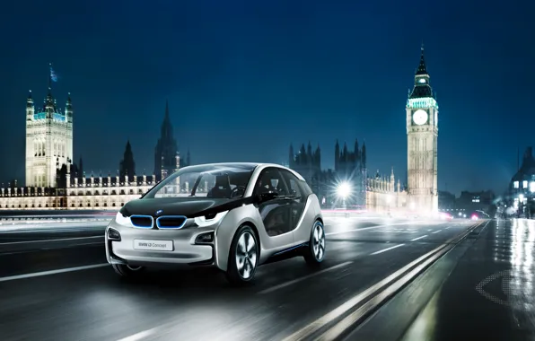 Picture Concept, night, London, BMW i3