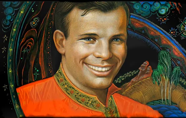 Smile, astronaut, hero, legend, pilot, Yuri Gagarin