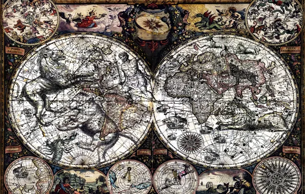 Background, map, vector, characters, reproduction, canvas, Atlas, old map