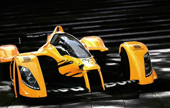 Race, the car, orange