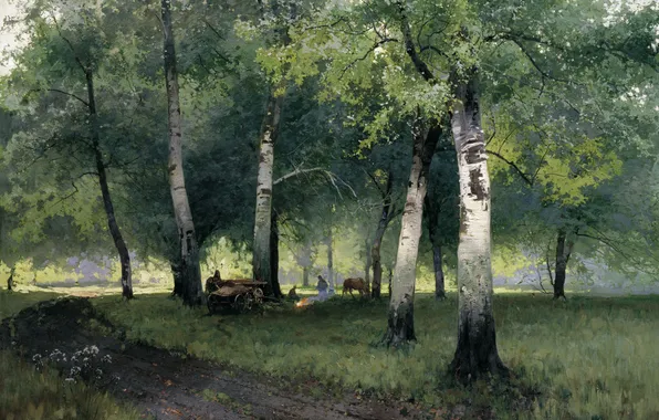 Picture picture, Schilder, Birch forest