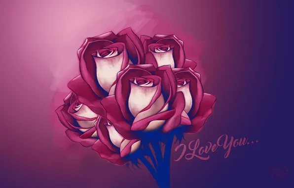 Flowers, background, roses, bouquet, Valentine's Day