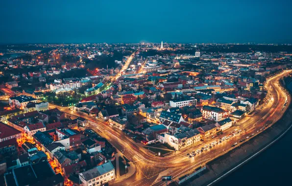 Night, Lithuania, Kaunas