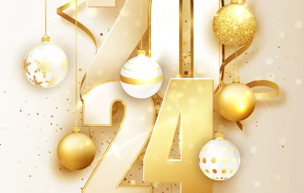 Figures, New year, date, composition, 2024, New Year 2024