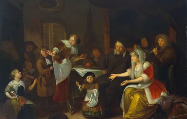 Picture, mythology, Richard Brakenburg, The Feast Of St. Nicholas