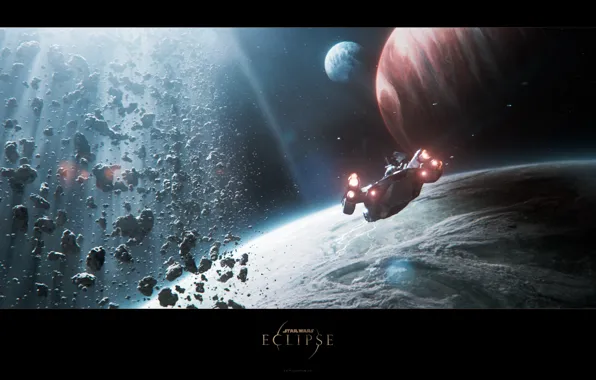 Fiction, planet, Star wars, spaceship, the asteroid belt, Eklips, Star Wars Eclipse