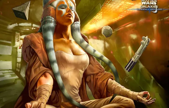 Girl, meditation, Star wars, sitting